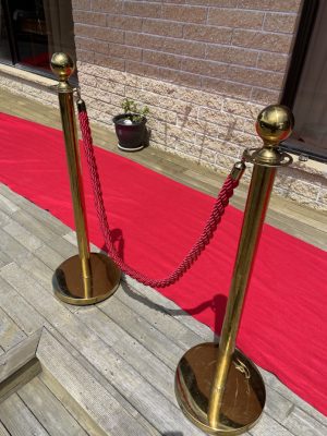 Crowd Control Bollards with Velvet Rope