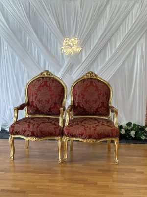 Traditional Gold And Maroon Chairs